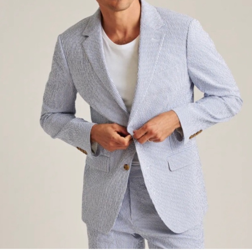 Bonobos Light Blue Striped Blazer